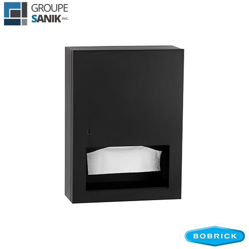 Distributeur à papier essuie-mains en surface noir mat avec barrure B-359039.MBLK