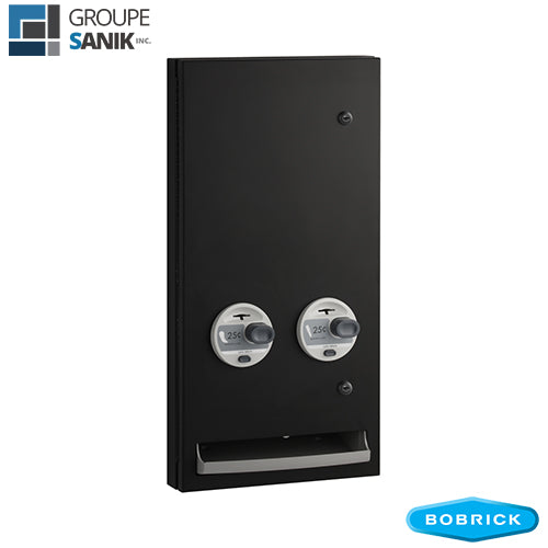 Distributeur à serviettes sanitaires et tampons semi-encastré noir mat B-370634.MBLK