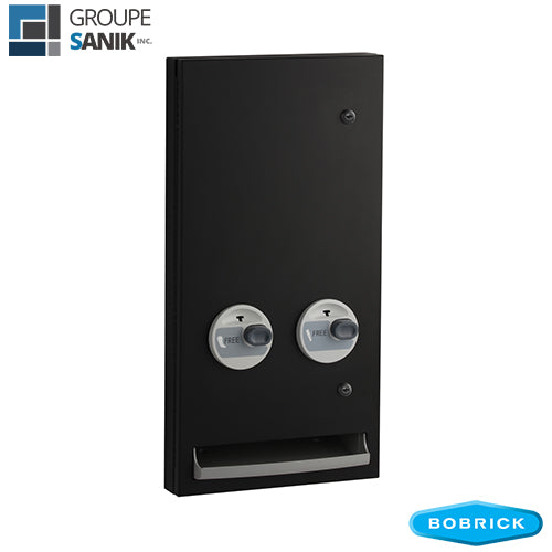 Distributeur à serviettes sanitaires et tampons semi-encastré noir mat B-370634.MBLK