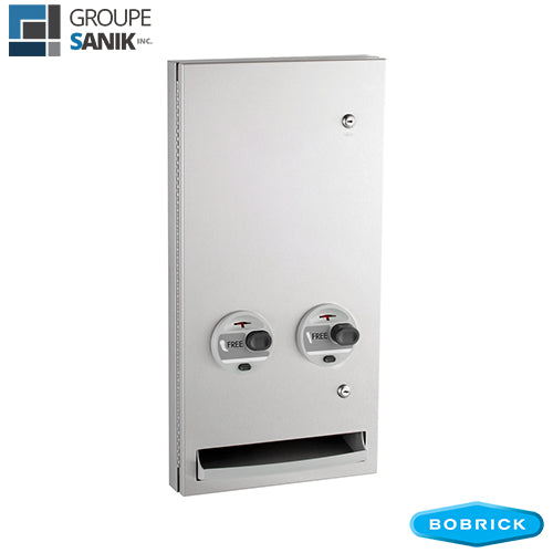 Distributeur à serviettes sanitaires et tampons semi-encastré B-370634