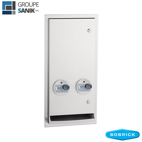 Distributeur à serviettes sanitaires et tampons encastré B-3706