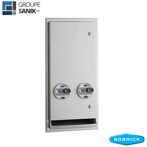 Distributeur à serviettes sanitaires et tampons encastré B-3706