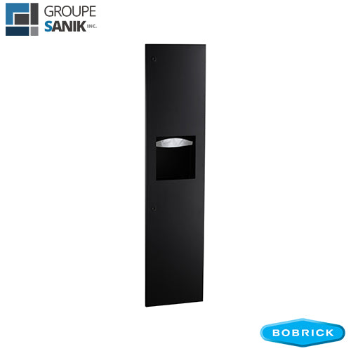 Distributeur à papier essuie-mains manuel et poubelle encastré noir mat B-3803.MBLK