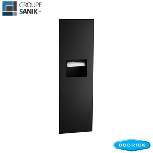 Distributeur à papier essuie-mains manuel et poubelle encastré noir mat B-39003.MBLK