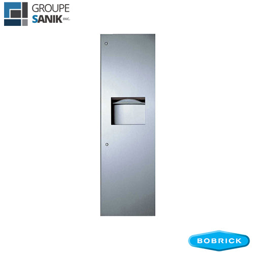 Distributeur à papier essuie-mains manuel et poubelle  encastré B-39003