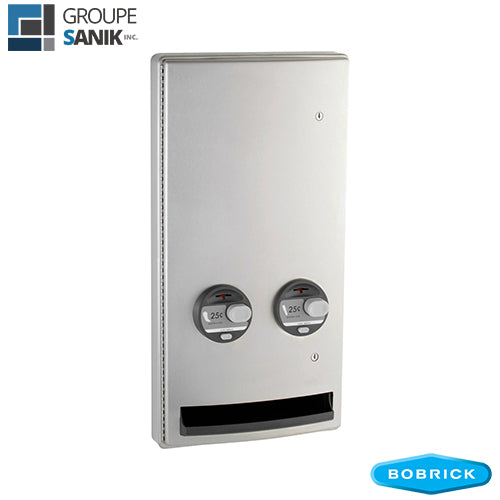 Distributeur à serviettes sanitaires et tampons semi-encastré B-47064