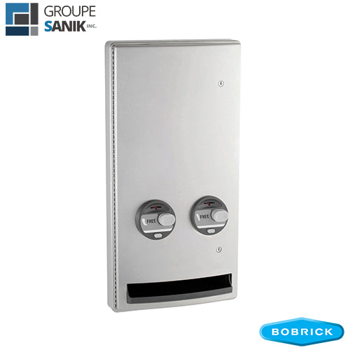 Distributeur à serviettes sanitaires et tampons semi-encastré B-47064