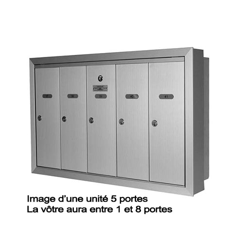 Vertical semi-recessed mailbox CMC-NS-101-SR
