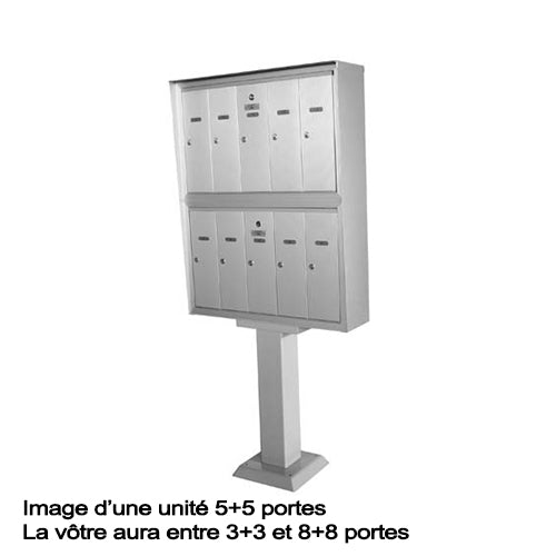 Casier postal vertical double sur piédestal CMC-NS-202DD-P